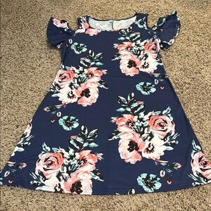 Casual Blue and Pink Dress